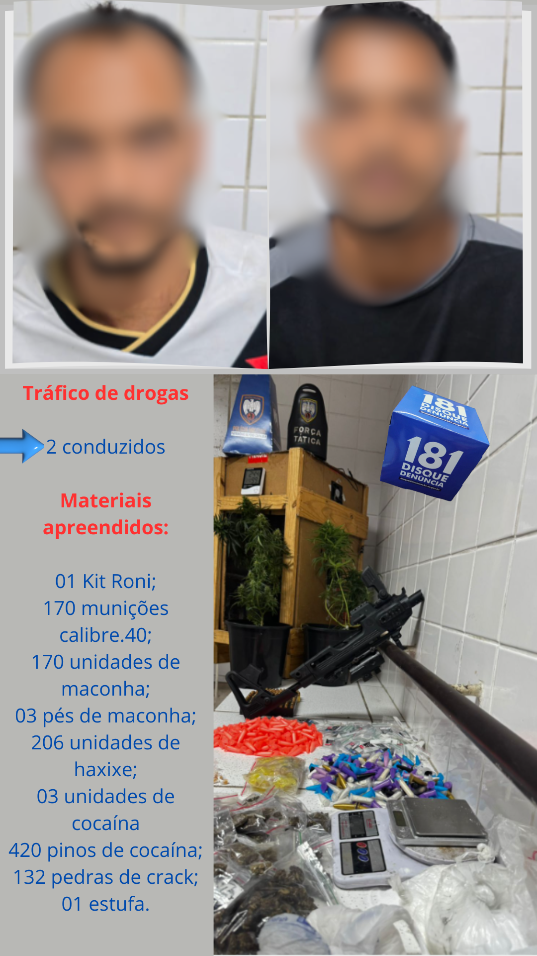 tRÁFICO DE DROGAS 2 CONDUZIDOS mATERIAIS APREENDIDOS